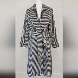 Express Long Wool Chevron Coat XL New, NWT